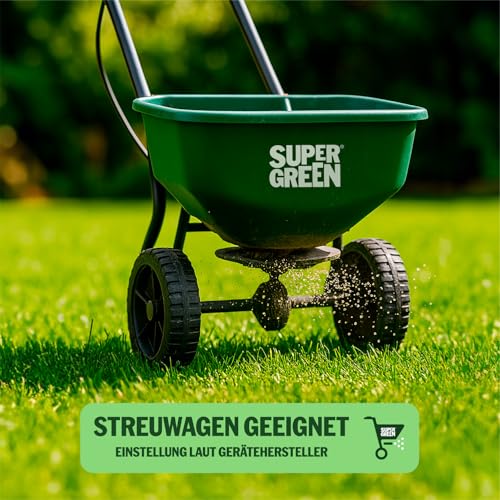 Supergreen Rasendünger mit Unkrautvernichter 2in1 Langzeit bis 75 Tage | 5kg | NPK 22-5-5 für dichten, sattgrünen, unkrautfreien Rasen in 14 Tagen | Effektiv gegen Unkraut | Premium Qualität – Bild 7