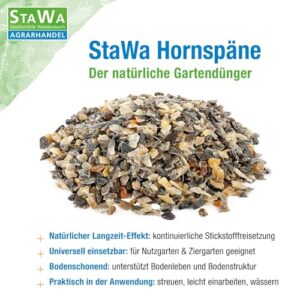 Alternative view of StaWa Hornspäne, organischer Naturdünger mit 13% Stickstoff, Langzeitdünger für Garten, Gemüsebeet, Obst, Rasen, Hochbeet und Zierpflanzen, 25 kg