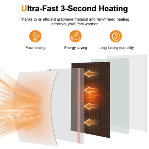 Hocosyme Infrarotheizung 180 Watt, Energiesparende Infrarot Wandheizung, Infrarot Heizung Heizkörper Heizpaneel, Elektroheizung mit Uberhitzungsschutz, 300 * 600mm, TÜV. – Bild 2