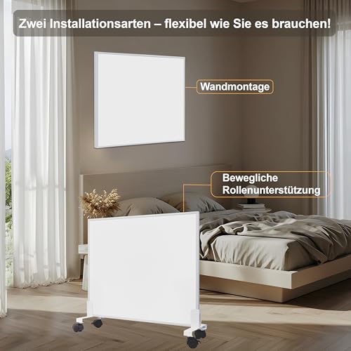 FrauSonne Infrarotheizung Wandmontage 800W, Infrarot Wandheizung – Energiesparender Elektroheizung mit Überhitzungsschutz, Geräuschlose Elektroheizkörper für Schlafzimmer, Bad und Büro – TÜV – Bild 6