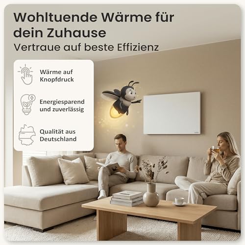 AUROM Infrarotheizung 300W – Infrarotheizung Wandmontage & Deckenmontage – Infrarot Wandheizung aus Metall – Elektrische Heizung für Innenräume (300, Watt) – Bild 4