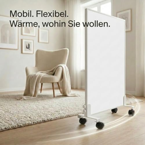 Hocosyme Infrarotheizung Standgerät 1000W mit Rollen, Bis 120°C in 1-3 Min, Bis 40% Energie Sparen, Mobil & Flexibel, Flüsterleise, V0-Schutz & Überhitzungsschutz, Für 10-25㎡ – Bild 4