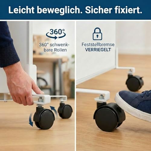Hocosyme Infrarotheizung Standgerät 1000W mit Rollen, Bis 120°C in 1-3 Min, Bis 40% Energie Sparen, Mobil & Flexibel, Flüsterleise, V0-Schutz & Überhitzungsschutz, Für 10-25㎡ – Bild 5