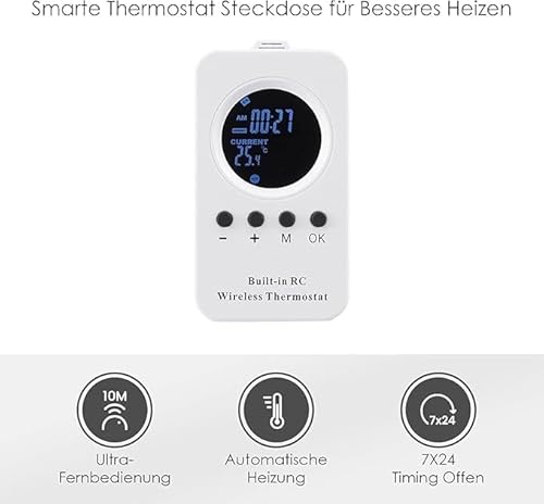 Hocosyme Infrarotheizung Deckenmontage 1000 Watt, Infrarotheizung Wandmontage mit Thermostat, 1-3 Min auf Betriebstemperatur bis 120 Grad, TÜV, mit Fernbedienung. – Bild 3