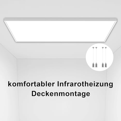 Hocosyme Infrarotheizung Deckenmontage 1000 Watt, Infrarotheizung Wandmontage mit Thermostat, 1-3 Min auf Betriebstemperatur bis 120 Grad, TÜV, mit Fernbedienung. – Bild 4