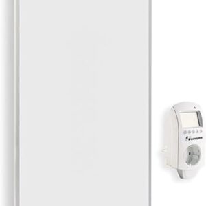 Hocosyme Infrarotheizung 600W mit Thermostat, Infrarotheizung Wandmontage, bis 120°C in 1-3 Min, für 6-12㎡, Flüsterleise, TÜV-Geprüft, V0-Schutz & Überhitzungsschutz, 3-Modus-Fernbedienung