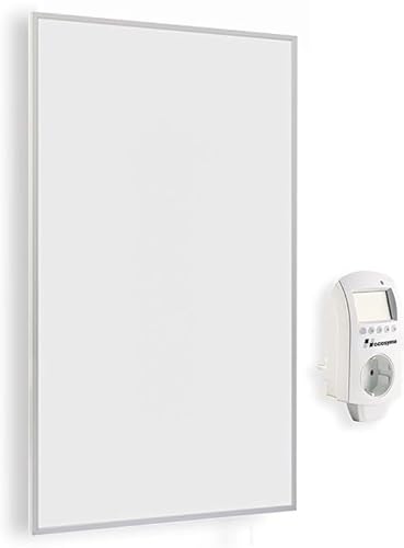 Hocosyme Infrarotheizung 600W mit Thermostat, Infrarotheizung Wandmontage, bis 120°C in 1-3 Min, für 6-12㎡, Flüsterleise, TÜV-Geprüft, V0-Schutz & Überhitzungsschutz, 3-Modus-Fernbedienung