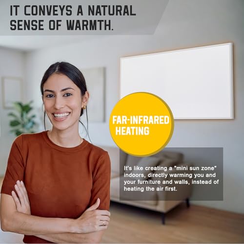 Hocosyme Infrarotheizung 600W mit Thermostat, Infrarotheizung Wandmontage, bis 120°C in 1-3 Min, für 6-12㎡, Flüsterleise, TÜV-Geprüft, V0-Schutz & Überhitzungsschutz, 3-Modus-Fernbedienung – Bild 3
