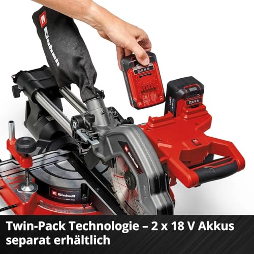 Einhell Akku-Zug-Kapp-Gehrungssäge TE-SM 36/8 L Li-Solo Power X-Change (36 V, max. 65 mm x 305 mm Schnitttiefe/-breite, Ø 216 mm Sägeblatt, neigbarer Sägekopf, ohne Akku) – Bild 6