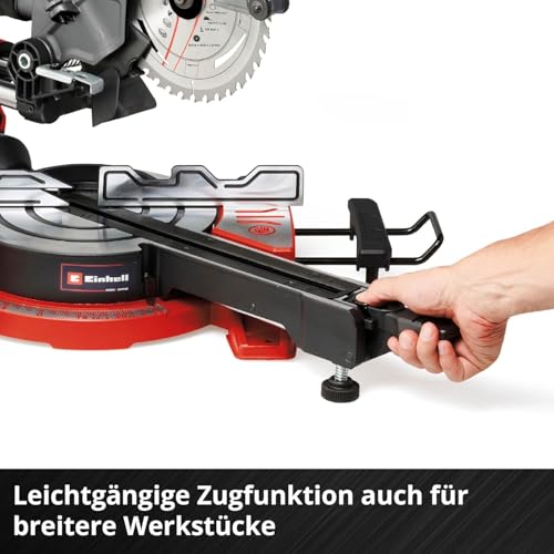 Einhell Akku-Zug-Kapp-Gehrungssäge TE-SM 36/8 L Li-Solo Power X-Change (36 V, max. 65 mm x 305 mm Schnitttiefe/-breite, Ø 216 mm Sägeblatt, neigbarer Sägekopf, ohne Akku) – Bild 7