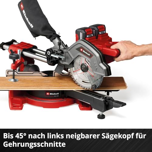 Einhell Akku-Zug-Kapp-Gehrungssäge TE-SM 36/8 L Li-Solo Power X-Change (36 V, max. 65 mm x 305 mm Schnitttiefe/-breite, Ø 216 mm Sägeblatt, neigbarer Sägekopf, ohne Akku) – Bild 8