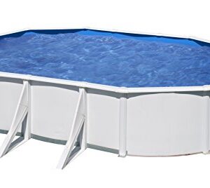 Gre Pool KITPROV503 Bora Bora - Aufstellpool aus Stahl, oval, mit weißes Aussehen. Abnehmbare Gartenpool. 500 x 300 x 120 cm