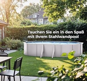 Alternative view of Gre Pool KITPROV503 Bora Bora - Aufstellpool aus Stahl, oval, mit weißes Aussehen. Abnehmbare Gartenpool. 500 x 300 x 120 cm