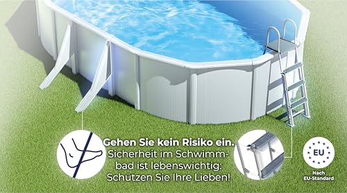 Gre Pool KITPROV503 Bora Bora - Aufstellpool aus Stahl, oval, mit weißes Aussehen. Abnehmbare Gartenpool. 500 x 300 x 120 cm – Bild 4