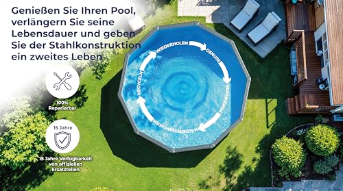 Gre Pool KITPROV503 Bora Bora - Aufstellpool aus Stahl, oval, mit weißes Aussehen. Abnehmbare Gartenpool. 500 x 300 x 120 cm – Bild 6