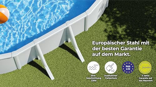 Gre Pool KITPROV503 Bora Bora - Aufstellpool aus Stahl, oval, mit weißes Aussehen. Abnehmbare Gartenpool. 500 x 300 x 120 cm – Bild 8