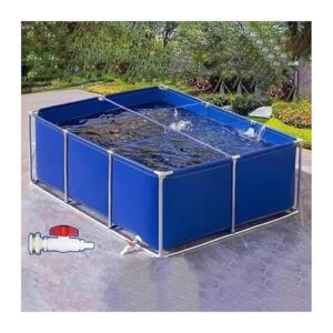 Aufstellpool, Oberirdischer Pool – Fischteich aus Segeltuch mit Metallhalterung(1x1.5x1m)