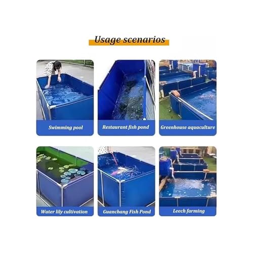 Aufstellpool, Oberirdischer Pool – Fischteich aus Segeltuch mit Metallhalterung(1x1.5x1m) – Bild 5