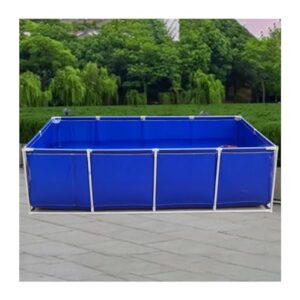 Aufstellpool, Koi-Teich for den Außenbereich aus Segeltuch mit Ablassventil und Halterungen verzinktem Stahl(3x1x0.9m)