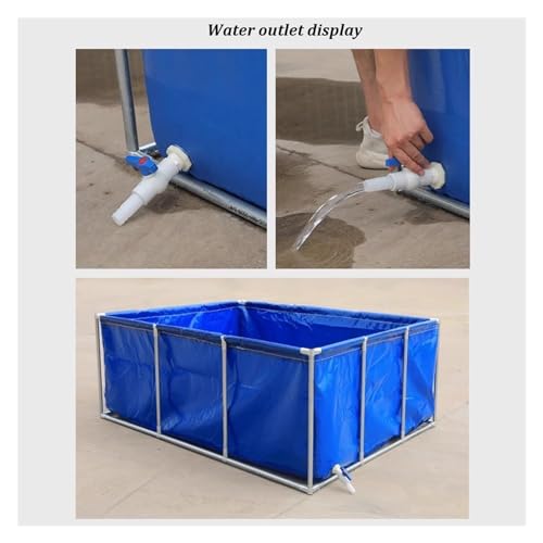 Aufstellpool, Koi-Teich for den Außenbereich aus Segeltuch mit Ablassventil und Halterungen verzinktem Stahl(3x1x0.9m) – Bild 5
