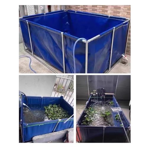 Aufstellpool, Koi-Teich for den Außenbereich aus Segeltuch mit Ablassventil und Halterungen verzinktem Stahl(3x1x0.9m) – Bild 6