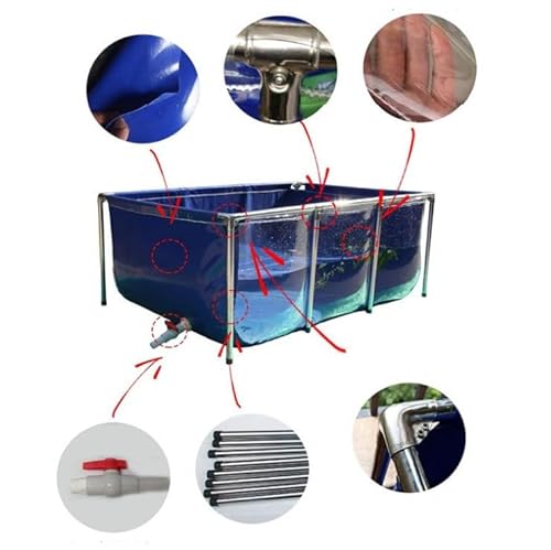 Aufstellpool, Fischteich aus Segeltuch – Faltbarer temporärer Pool mit Ablassventil und Aussicht(150x100x61cm) – Bild 4