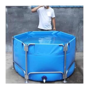 Aufstellpool, Fischteichbecken aus Segeltuch mit Stahlrahmen, for Koi-Kultur und Schwimmen(2x1.2m)