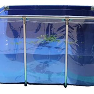 Aufstellpool, Fischteich aus PVC-Leinwand mit Stahlrahmen, klarer Sichtscheibe und Ablassventil –(140x140x35cm)