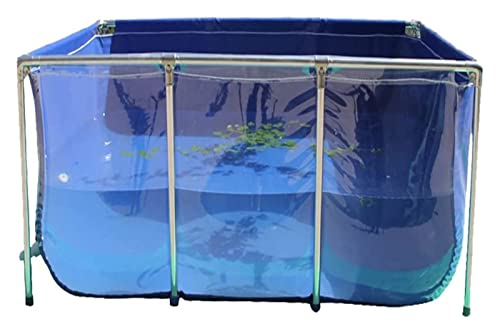 Aufstellpool, Fischteich aus PVC-Leinwand mit Stahlrahmen, klarer Sichtscheibe und Ablassventil –(140x140x35cm)