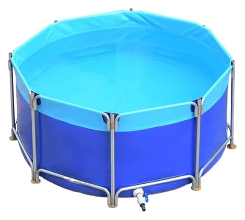 Fischteich mit Segeltuchrahmen, Oberirdischer, langlebiger Fischteich aus Segeltuch for Koi, Kinderbecken, GardenFarm(1.5x0.8m)