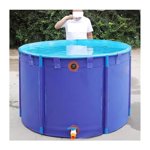 Aufstellpool, Fischteich aus Segeltuch mit Ablassventil und Halterung – PVC-Plane(3x0.8m)