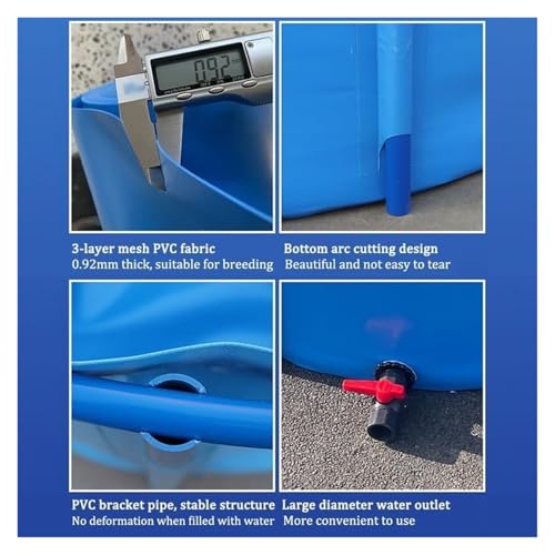 Aufstellpool, Oberirdische Fischteichfolie, PVC-beschichtetes Gewebe(16.4x3.9ft(5x1.2m)) – Bild 5