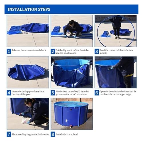 Aufstellpool, Oberirdische Fischteichfolie, PVC-beschichtetes Gewebe(16.4x3.9ft(5x1.2m)) – Bild 6