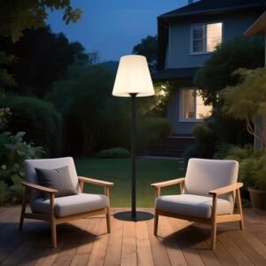 Alternative view of Qazqa Modern außen Stehleuchte mit Schirm, Stehlampe für den Garten - Virginia - Schwarz, max. 15W, Geeignet für LED, 187cm, IP44