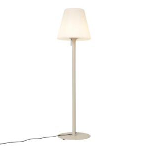 Qazqa Modern außen Stehleuchte mit Schirm, Stehlampe für den Garten - Virginia - Beige, max. 15W, Geeignet für LED, 187cm, IP44