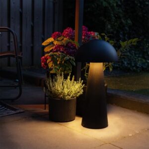 Alternative view of Qazqa Modern außen Stehleuchte, Stehlampe für den Garten - Mushroom - Schwarz, max. 60W, Geeignet für LED, 65cm, IP44, Rund