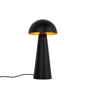 Qazqa Design außen Stehleuchte, Stehlampe für den Garten - Mushroom - Schwarz, max. 60W, Geeignet für LED, 50cm, IP44, Rund
