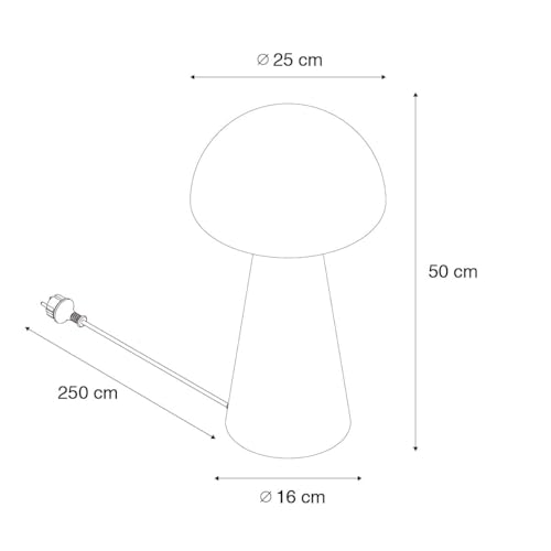 Qazqa Design außen Stehleuchte, Stehlampe für den Garten - Mushroom - Schwarz, max. 60W, Geeignet für LED, 50cm, IP44, Rund – Bild 5
