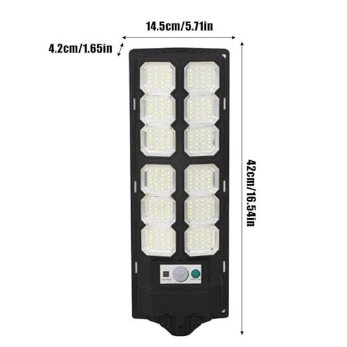Solar-Stehleuchte – LED-Beleuchtung mit Bewegungssensor | 4 Stück 400 W Sicherheits-Stehleuchte für Parkplatz | für Außen: Hof, Garage, Yard, Garten, Weg, Hinterhof, – Bild 6