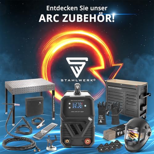 STAHLWERK Elektroden-Schweißgerät ARC 200 MD – MMA (E-Hand) & Lift-TIG (DC) bis 200 A, flexibel einsetzbar ohne Gas, kompakt & 3,4 kg leicht, Smartkühlung, Hotstart-Automatik, Anti-Stick-Funktion – Bild 11