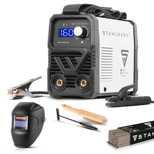 STAHLWERK Elektroden-Schweißgerät ARC 160 MD – Vollausstattung – MMA (E-Hand) bis 160 A, flexibel einsetzbar ohne Gas, kompakt & leicht, DC WIG erweiterbar, Hotstart, Anti-Stick, Smartkühlung