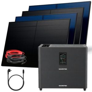 SUNNIVA® 2000W Balkonkraftwerk mit 5,12 kWh Speicher MARSTEK Jupiter C Plus, BIFAZIAL FULLBLACK komplett Steckdose, PV Solaranlage Komplettset mit Solarspeicher, 4x 500W N-Type Glas Bifacial PV