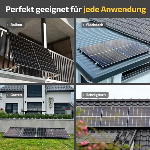 Solakon Solarpanel 500W, Bifazial Glas-Glas N-Type Solarmodul, 40v Full Black Solarmodule/Solar Module für Balkonkraftwerk/Solaranlage, 500w Solar Panel für Photovoltaik Komplettanlage (2 Stk) – Bild 4