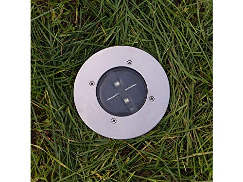 8er SET moderner Solar LED Bodeneinbaustrahler rund in Edelstahl / Glas für Außen – Bild 3