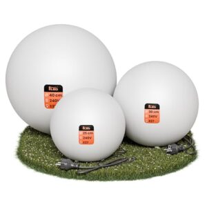 SMART LED Kugelleuchte für Garten IP65 - Satz 25/30/40 cm Kugel Außenleuchte Optik - E27 230V - winterfest - Erdspieße, austauschbare Lichtquelle, Weg- und Gartenbeleuchtung (Ø25/Ø30/Ø40)