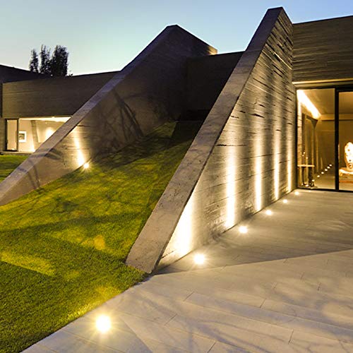 Lospitch 8 Stück Bodenstrahler, 3W Runde LED Bodenleuchte befahrbar, IP65 Wasserdicht Außen Gartenbeleuchtung für Garten Balkon Auffahrt (Warmweiß) – Bild 6