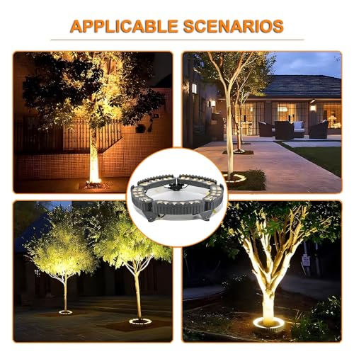 ETRYOX LED-Außenbeleuchtung, runde Lichter, Landschaftsbaum, Niederspannung, Landschaftsprojektor, für Rasen, Laufpark, Warmweiß, 7 Stück – Bild 7