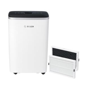 Bosch Dry 4000 Luftentfeuchter Ersatzfilter für Luftentfeuchter der Dry Serie Bundle - Mit 2er-Pack Filter, 3 Modi und 2,5-Liter-Wassertank - Für Räume Bis Zu 33 m²