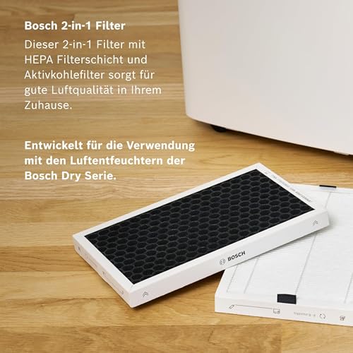 Bosch Dry 4000 Luftentfeuchter Ersatzfilter für Luftentfeuchter der Dry Serie Bundle - Mit 2er-Pack Filter, 3 Modi und 2,5-Liter-Wassertank - Für Räume Bis Zu 33 m² – Bild 5