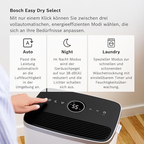 Bosch Dry 4000 Luftentfeuchter Ersatzfilter für Luftentfeuchter der Dry Serie Bundle - Mit 2er-Pack Filter, 3 Modi und 2,5-Liter-Wassertank - Für Räume Bis Zu 33 m² – Bild 8